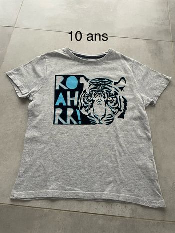 Tee shirt tigre 10 ans kiabi