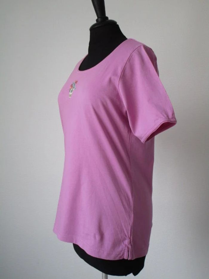 T-shirt mauve vintage fleurs 38/40 TBE - photo numéro 4