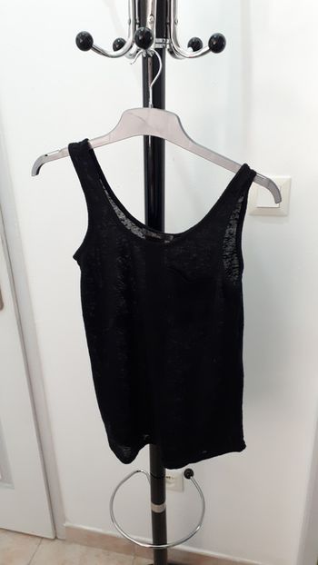 Débardeur noir transparent avec poche taille M