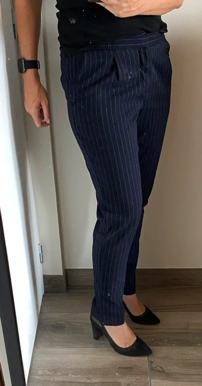 Pantalon d’hiver style tailleur marine