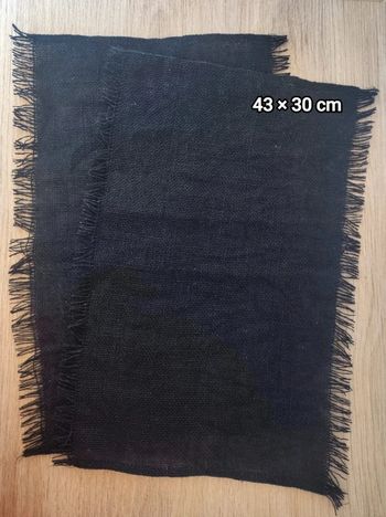 Lot 2 set de table tissé noir - 43×30cm