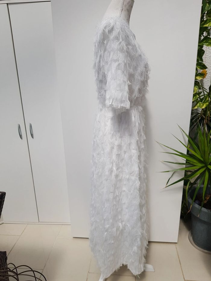 Robe De Mariée Boho Boheme Blanche Plumes - photo numéro 7