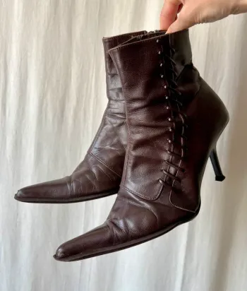 Bottines marron bouts pointus y2k Fairygrunge - Pointure 39