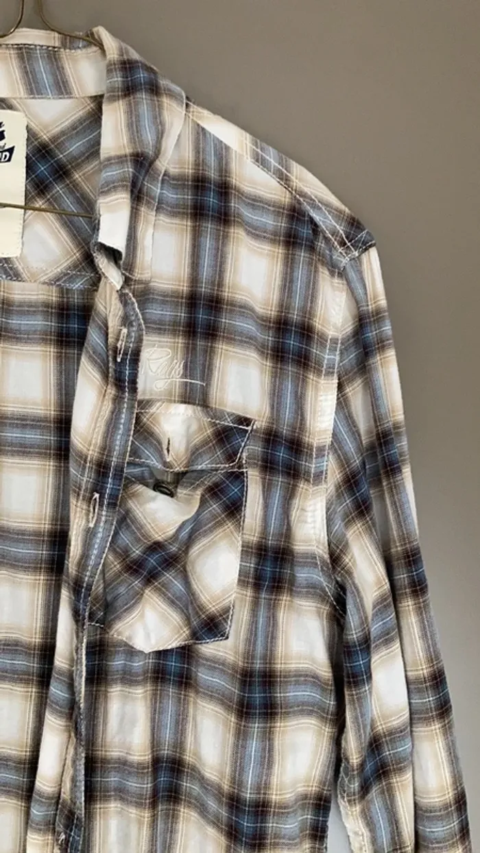 Chemise homme manches longues à L Japan Rags rayures et carreaux - photo numéro 4