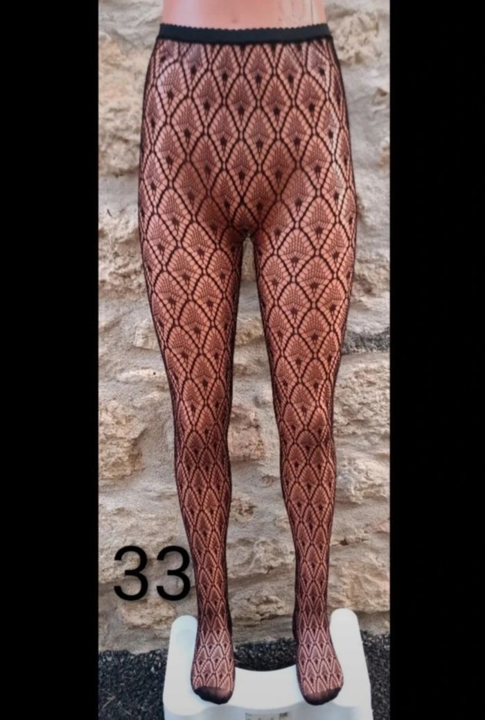 Collant résille motif fantaisie