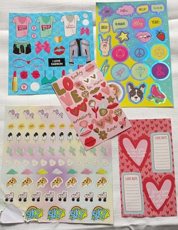 5 planche d'autocollant fille