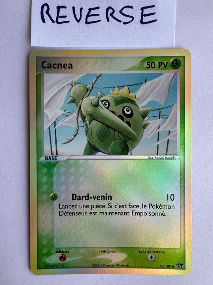Carte Pokémon Cacnea reverse 58/100 EX: Tempête de Sable FR