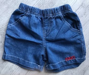 Short bleu 12 mois Barbouillage