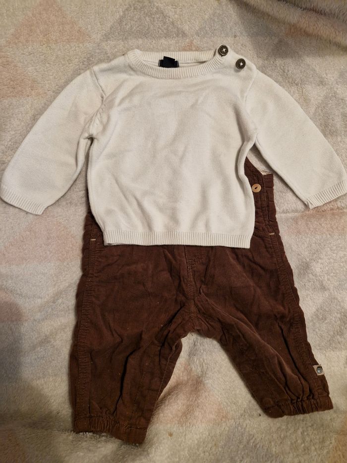 Ensemble salopette pull 3 mois - photo numéro 2