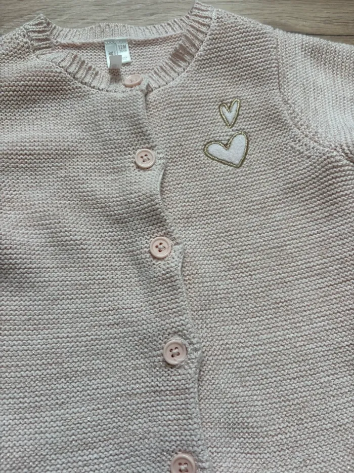 Gilet rose Orchestra 12 mois très peu porté - photo numéro 2