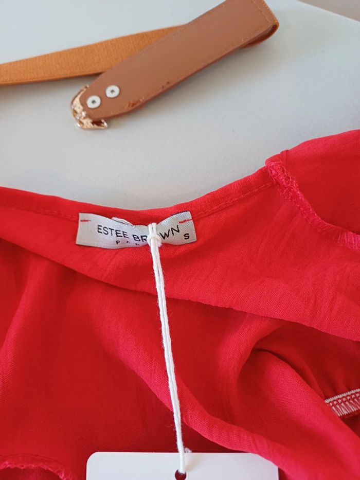 Robe longue rouge fluide à épaules dénudées neuve Estee Brown taille S/M 36/38 - photo numéro 12