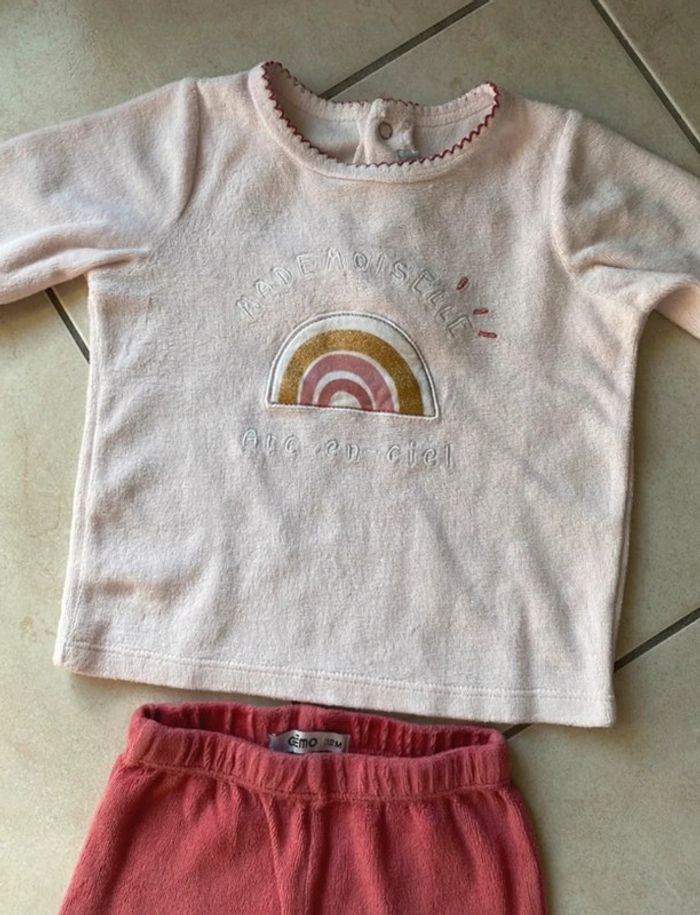 Pyjama fille 2 pièces velours Gemo 12 mois - photo numéro 4