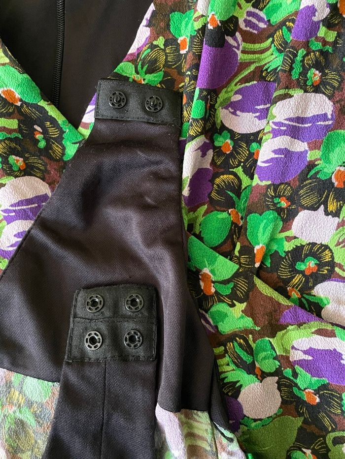 💚body Zara imprimé floral épaules structurées manches bouffantes chic taille S - photo numéro 6