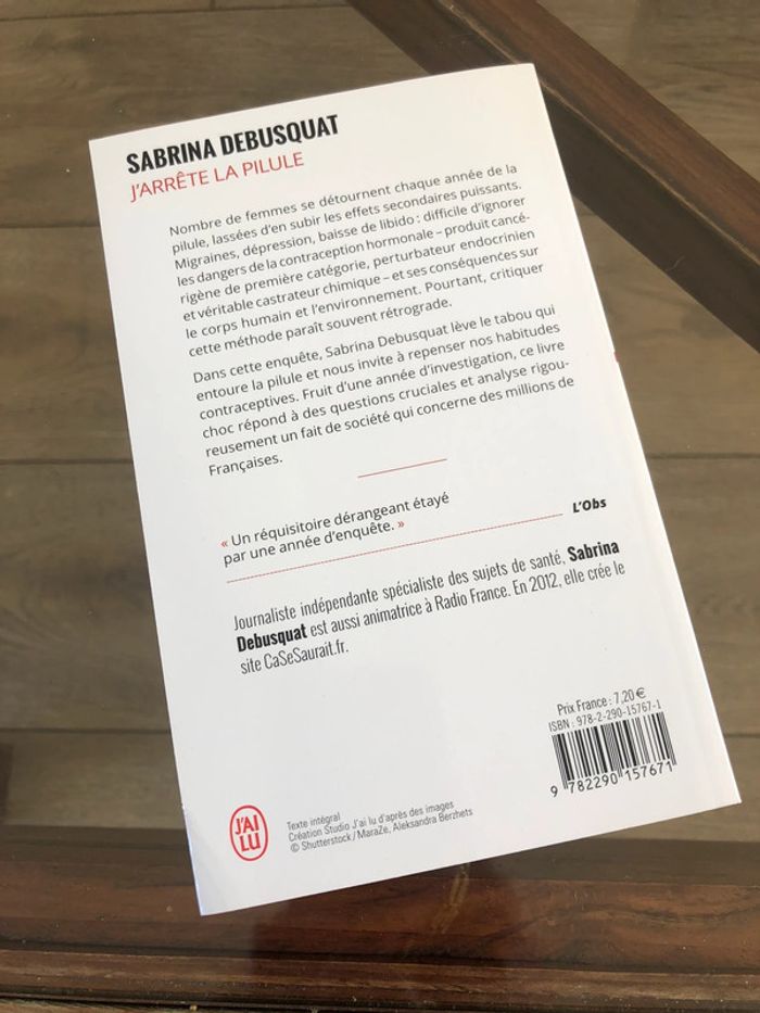 Livre « J’arrête la pilule » de Sabrina Debusquat - photo numéro 2