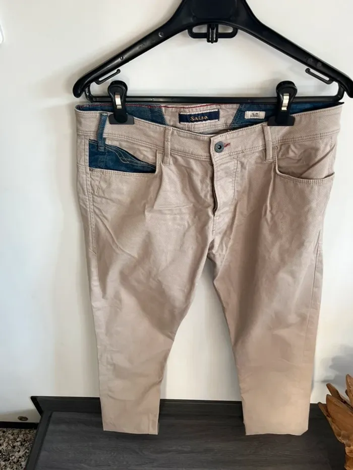 Pantalon beige jean homme salsa slim w31