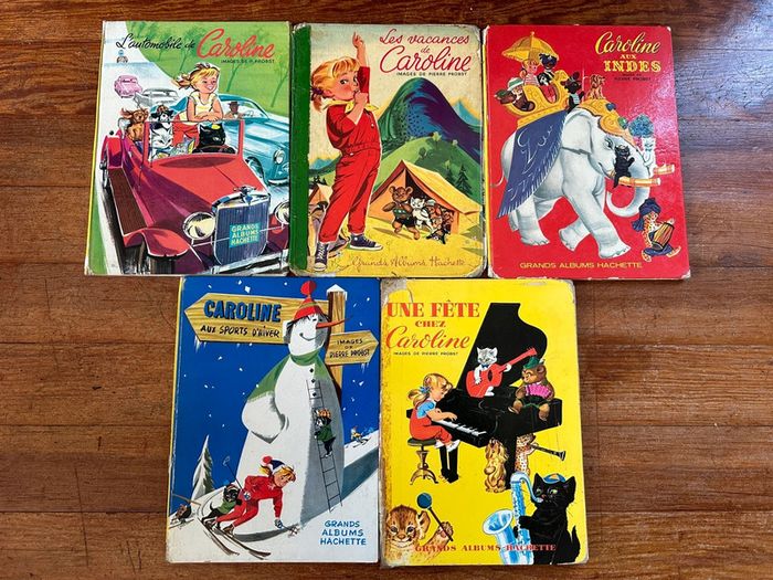 Pierre Probst - Lot B de 5 Grands Albums Hachette Caroline livres anciens éditions originales