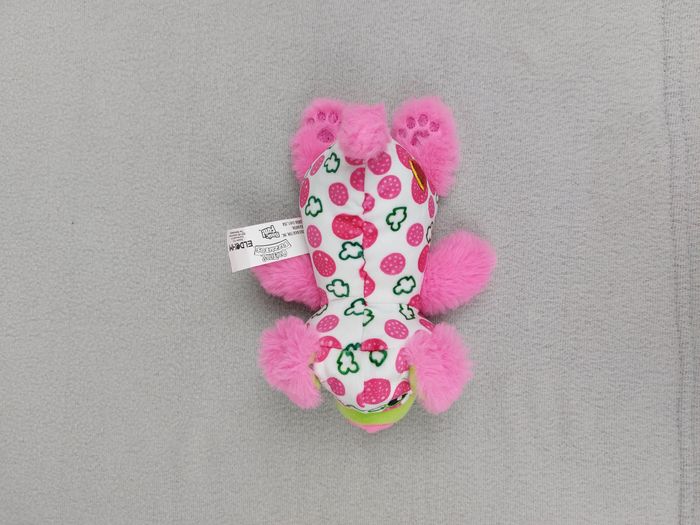 Peluche doudou chien rose blanc vert BASIC FUN 2020 fourrure rose trèfle pizza - photo numéro 6