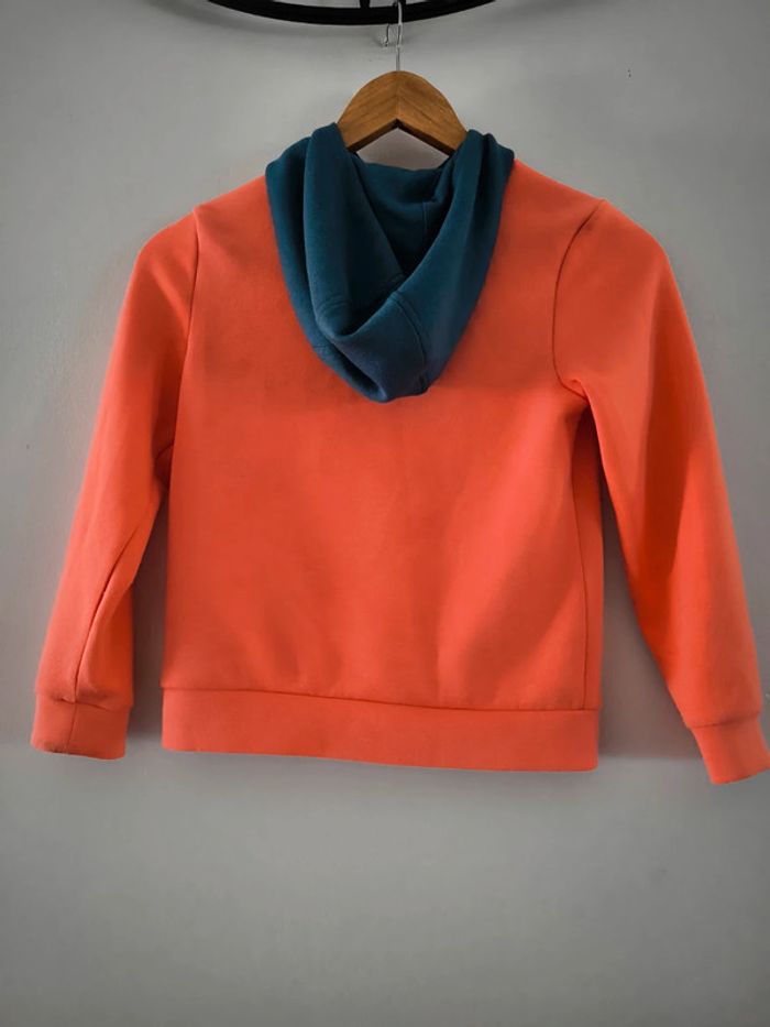 Sweat zippé à capuche taille 8 ans orange - photo numéro 2