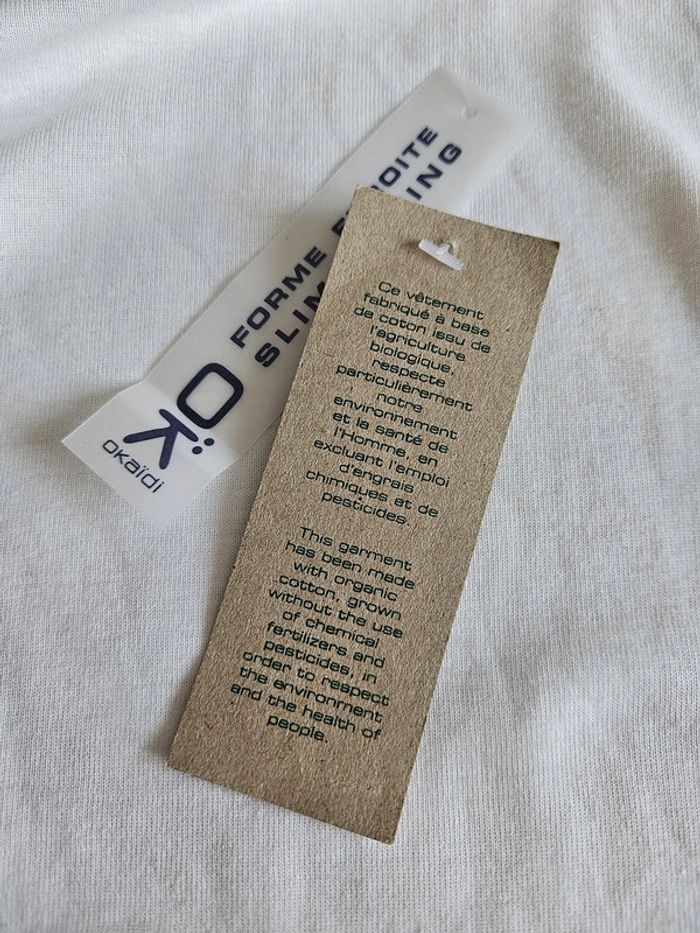 T-shirt à manches longues slim unisexe - Taille 14 ans (162cm) - Okaidi (NEUF étiquetté) - Blanc uni - photo numéro 9
