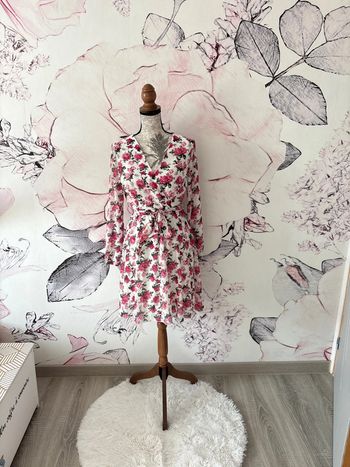 Robe fleurie femme Lilie rose taille M/L