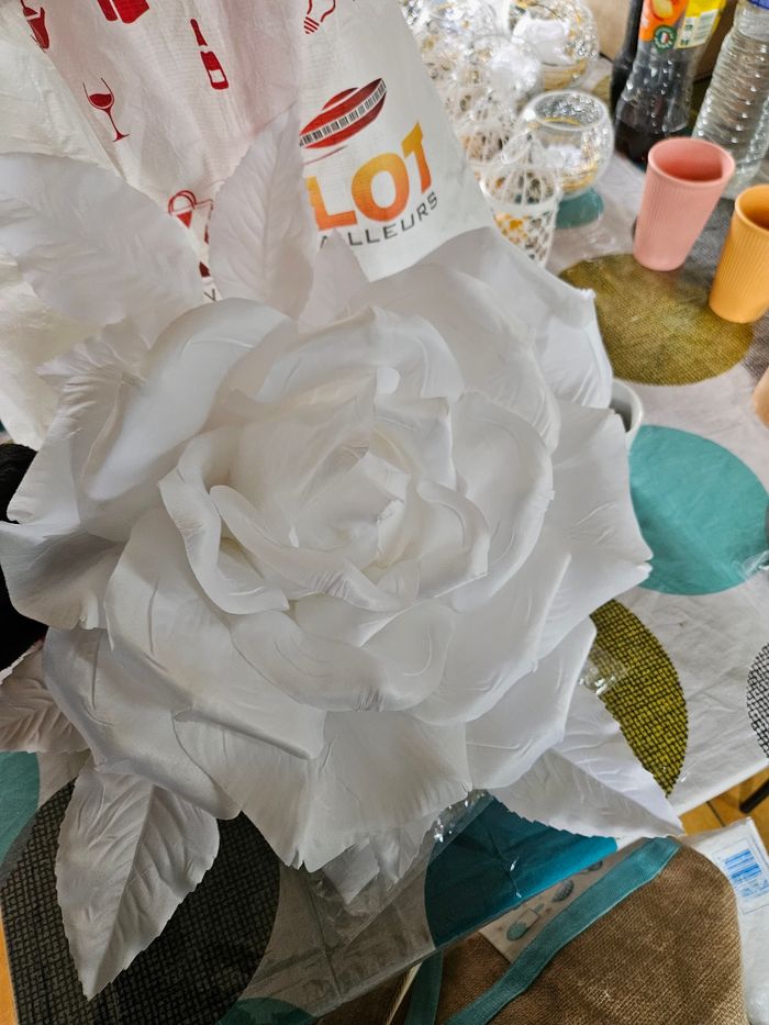 Lot grosse rose blanche - photo numéro 4