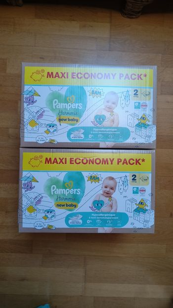 2 maxis economy packs Pampers harmonie taille 2