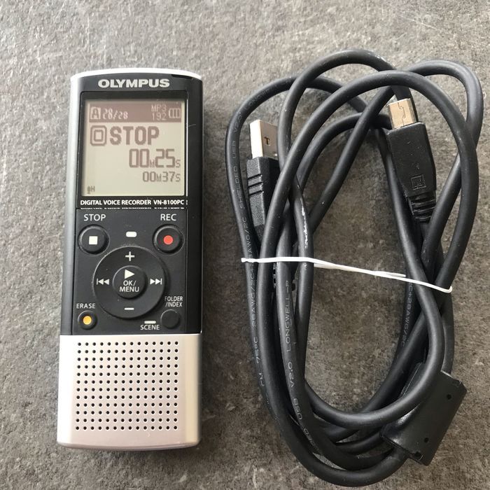 thumbnail image 2 of Olympus VN-8100PC Digital Voice Recorder – 2GB, 843 Hours, Tested Working W/ Data Cable 2 of 4