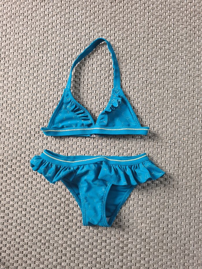 Maillot de bain 2 pièces turquoise - 3 ans - photo numéro 3