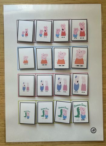 Fiche Montessori : Peppa pig : Classement des tailles