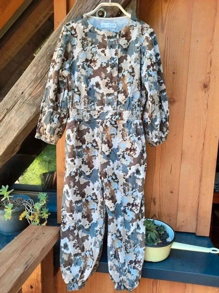 Zara combinaison velours, imprimé camouflage, taille élastique, 8 ans - photo numéro 3