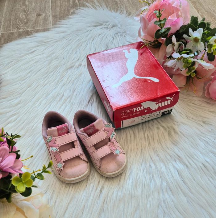 Baskets Puma roses à scratch – T22
