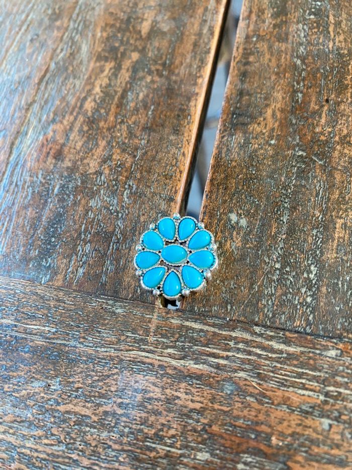 Magnifique bague argenté avec turquoise, taille 52 - photo numéro 2