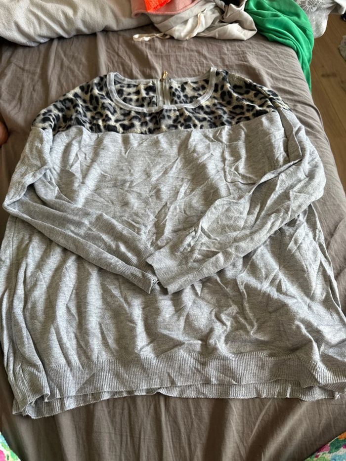 Jolie pull bi matière 38/40