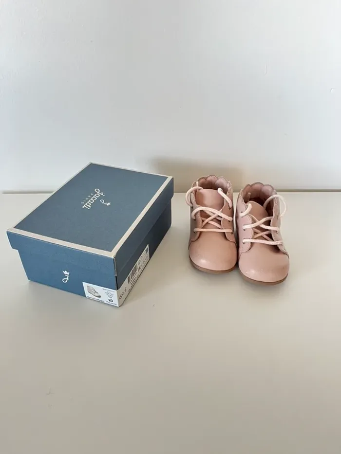 Chaussures bottillons bottines bébé fille rose pastel Jacadi - photo numéro 2