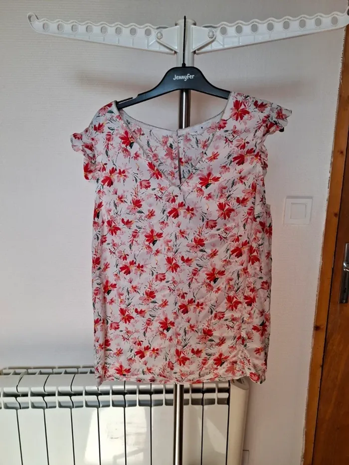 Blouse top haut fleurie taille M femme