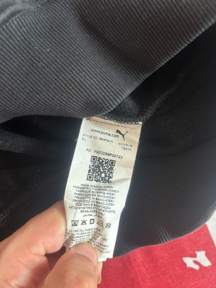 Sweat à capuche Puma imprimé blanc noir taille S - photo numéro 9
