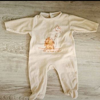 Pyjama  jaune velours  motif vache 9 mois