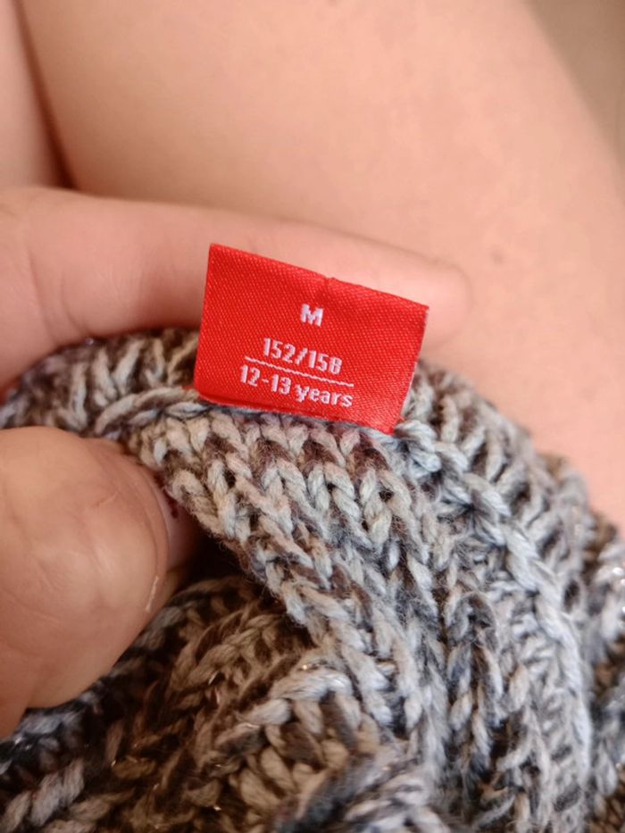 Pull fille 12 13 ans gris chiné avec fil métallisé c 15 - photo numéro 7