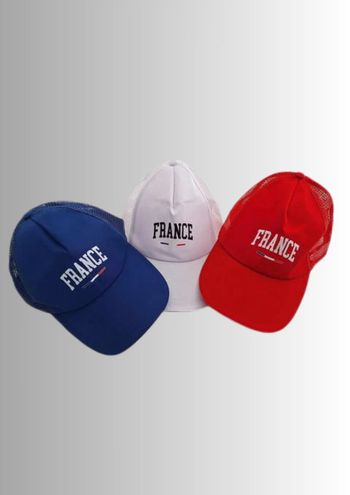 Un lot de 3 casquettes Bleu Blanc rouge France ! ajustable