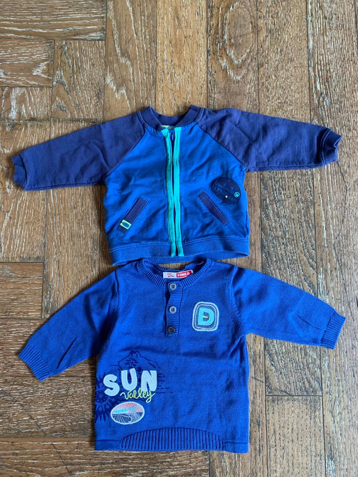 Lot de 2  pulls/sweats DPAM bébé 3 mois