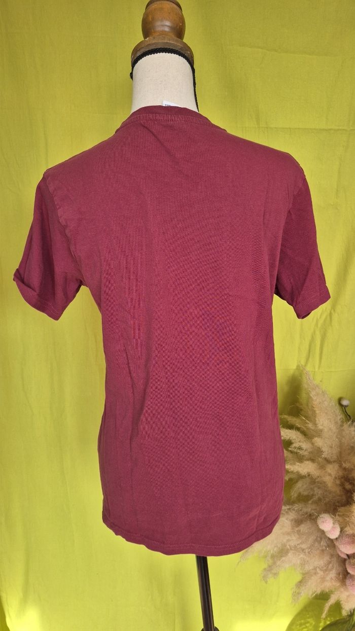 T-shirt Redskins bordeaux logo jaune  – 100 % coton - photo numéro 3