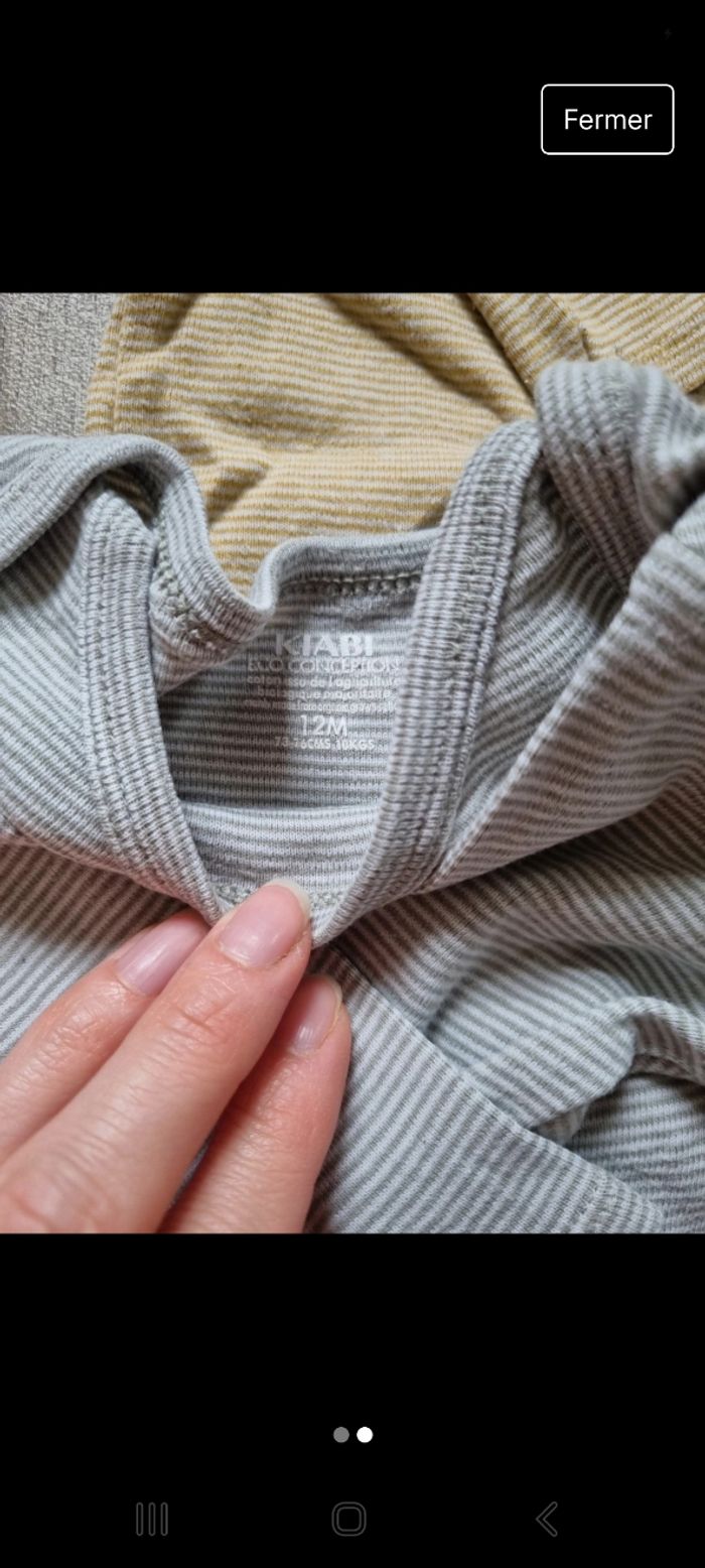 Lot 5 bodys kiabi 12 mois - photo numéro 2