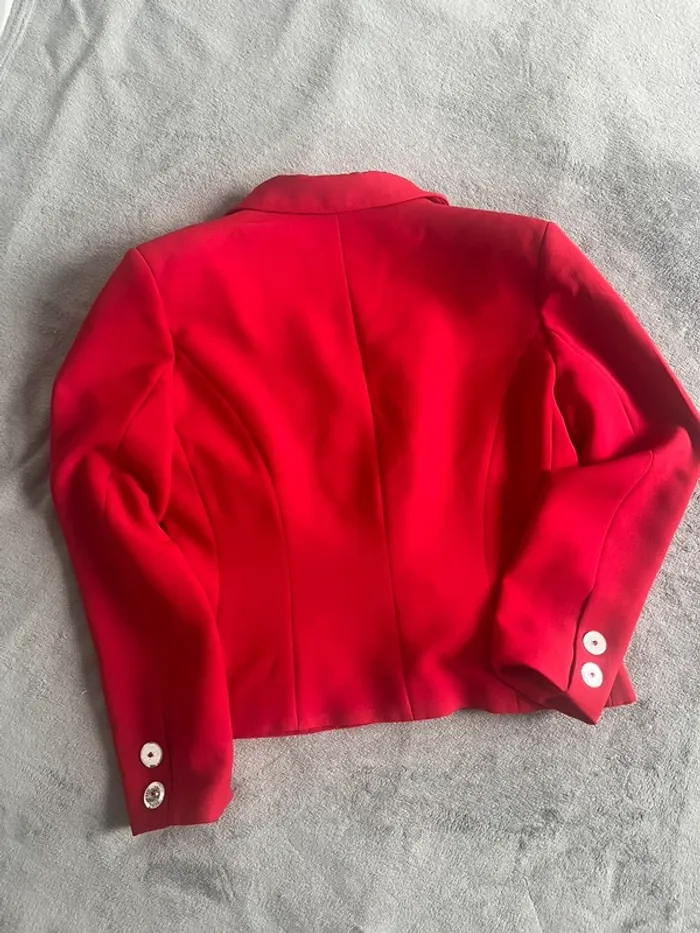 Veste blazer rouge Allumette Paris – Élégance 80s made in France - photo numéro 6