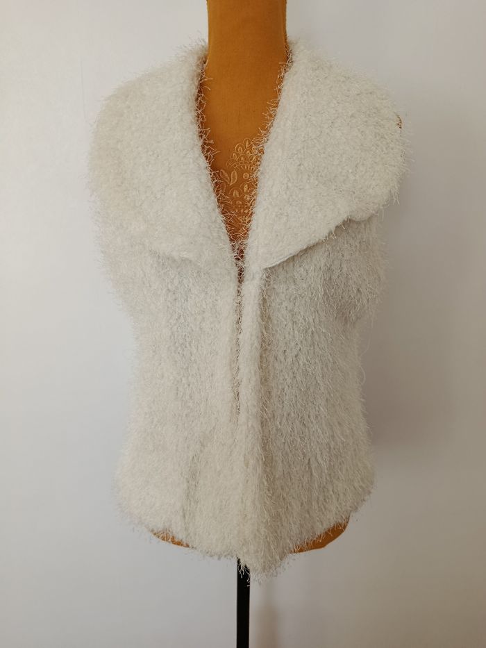 Gilet sans manches blanc effet moumoute, taille XL Passion Fashion passion