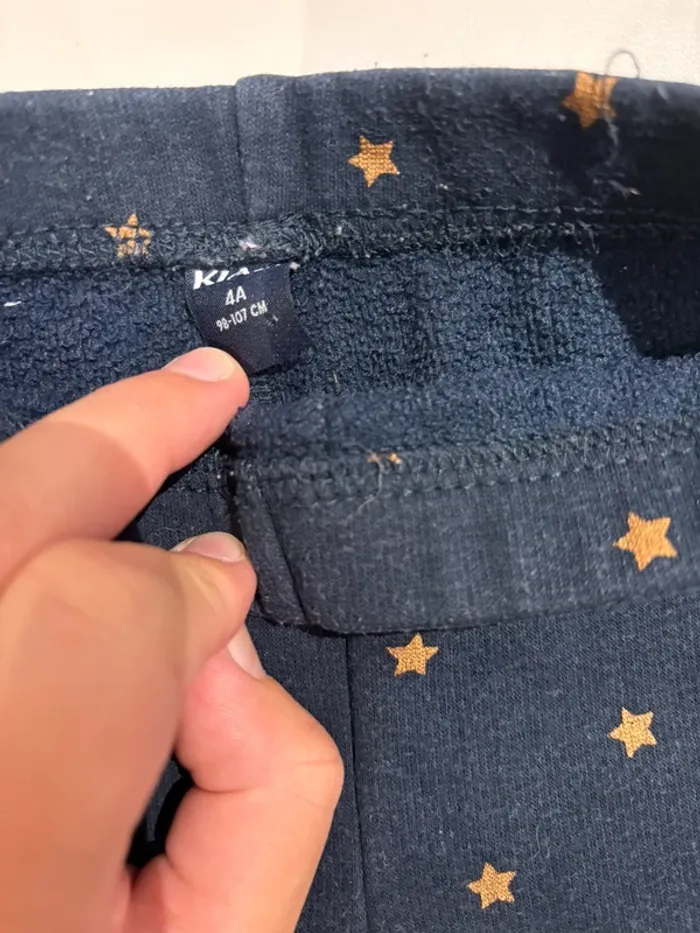 Legging bleu marine/dorée étoile fille 4 ans kiabi - photo numéro 2