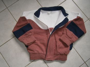 Blouson polaire châtaigne/marine/blanc 6 ans