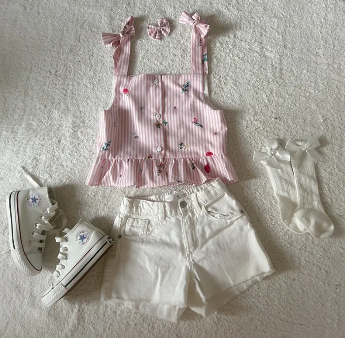 Blouse crop top et noeud créatrice 8 ans neuf