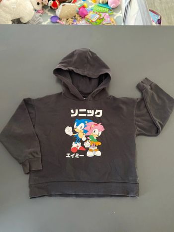 Sweat-shirt sonic capuche large fille 10 ans