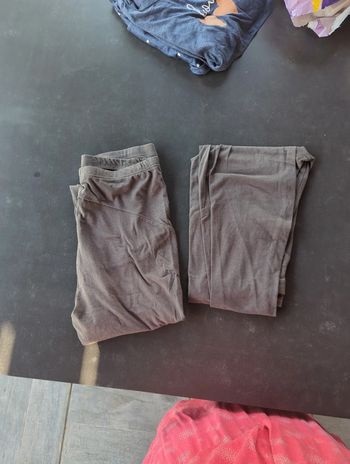 Lot 2 legging grossesse gris L