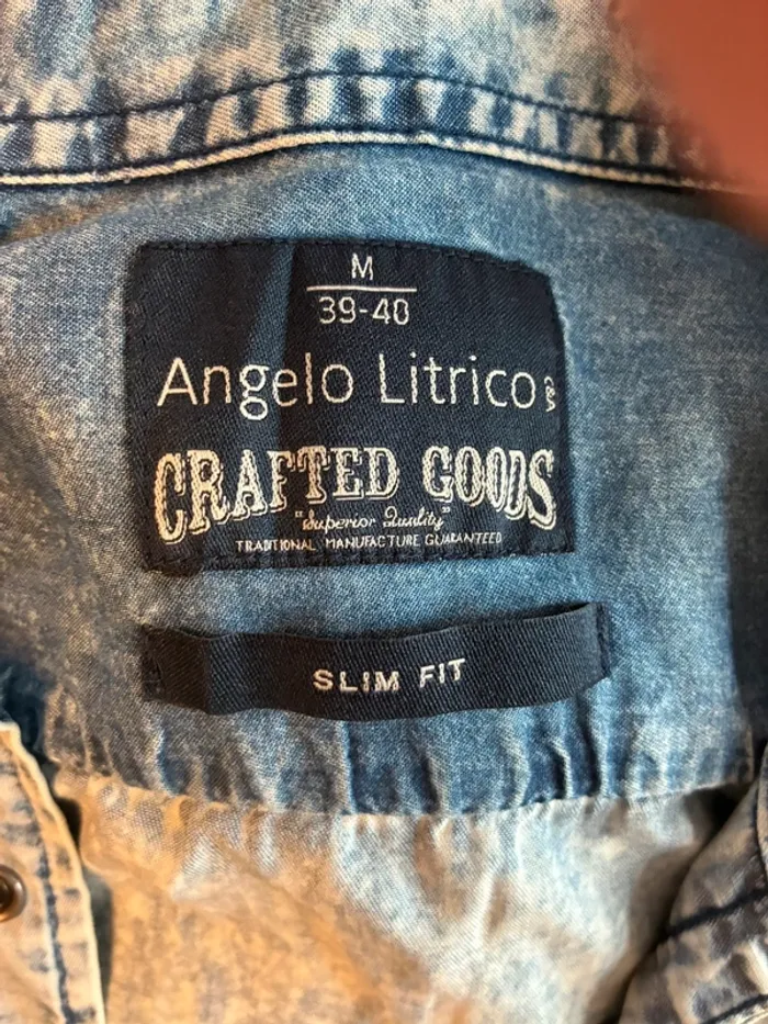 Chemise manche courte couleur jeans - photo numéro 9